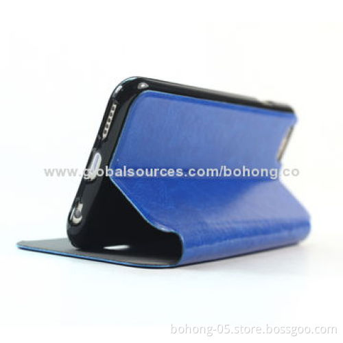 Crazy horse grain leather holder case with bottom PU for iPhone 6